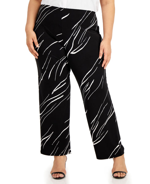 Plus Size Printed Wide-Leg Soft Pants